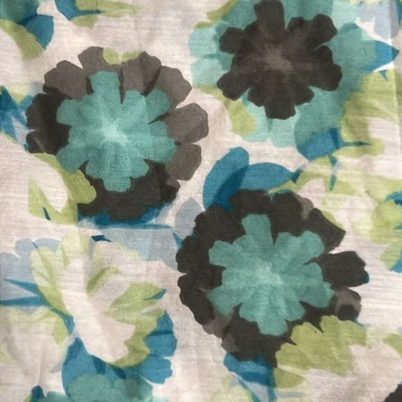 Tommy Bahama Silk Cotton Floral Sleeveless Top - Blue and Green sz L - Picture 3 of 6